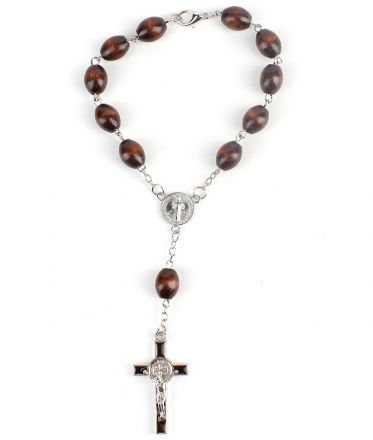 image:Image Růženec desátek s křížem sv. Benedikta, tmavě hnědý