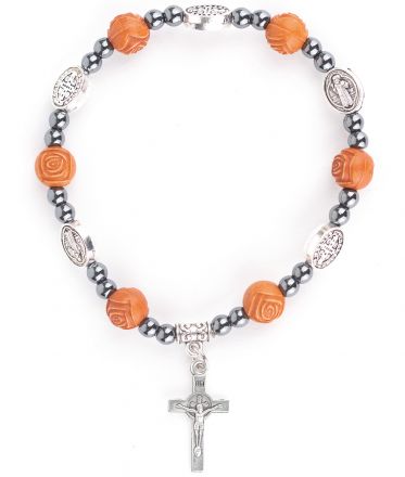 image:Image Náramek Benedikt, korálek růže hnědá