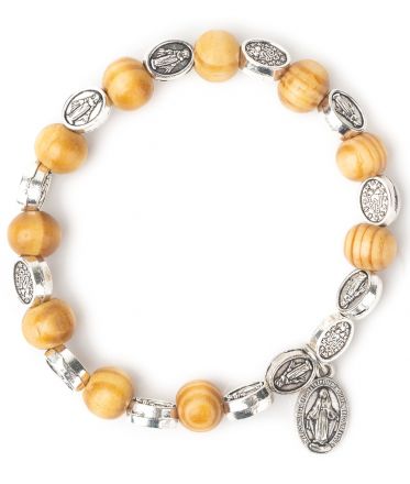 image:Image Náramek desátek dřevo oliva, PM Neposkvrněná