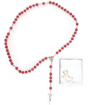 image:Image Růženec v krabičce, vůně růže, kříž papežský