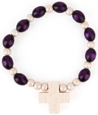 image:Image Náramek desátek dřevěný, fialovo-světlý