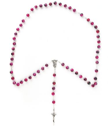 image:Image Růženec fialové žíhané korálky