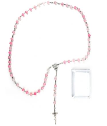image:Image Růženec achát matně růžový v krabičce