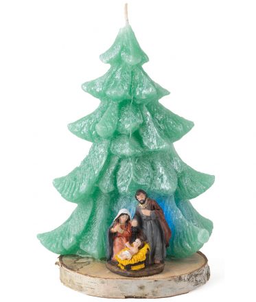 image:Image Svíce stromek se Svatou rodinou 23 cm