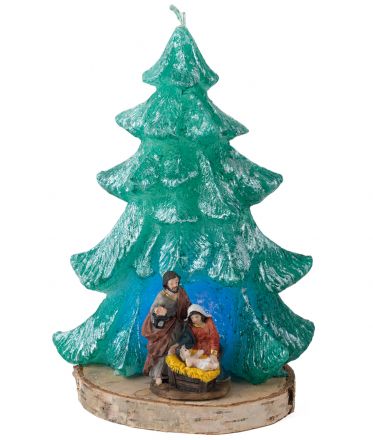 image:Image Svíce stromek se Svatou rodinou 23 cm