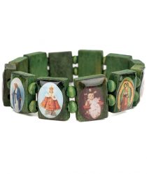 image:Image Náramek se svatými, dřevo, zelený