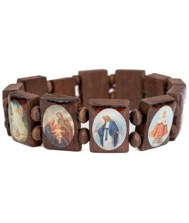 image:Image Náramek se svatými, dřevo, hnědý