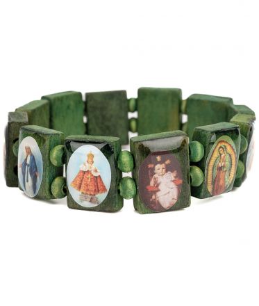 image:Image Náramek se svatými, dřevo, zelený