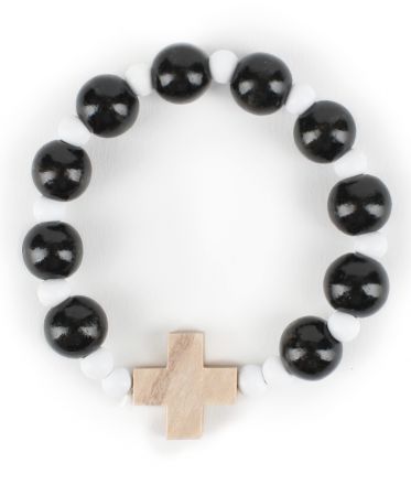 image:Image Náramek růženec, dřevo, černý