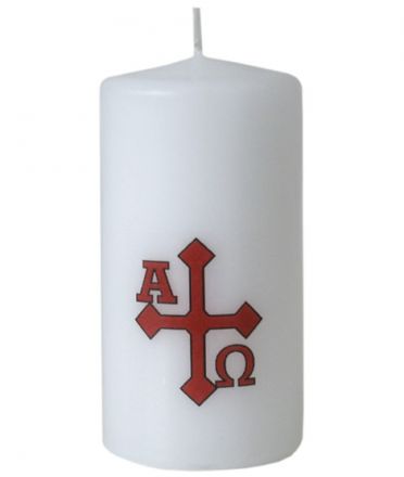 image:Image Velikonoční svíce s potiskem alfa, 10 cm