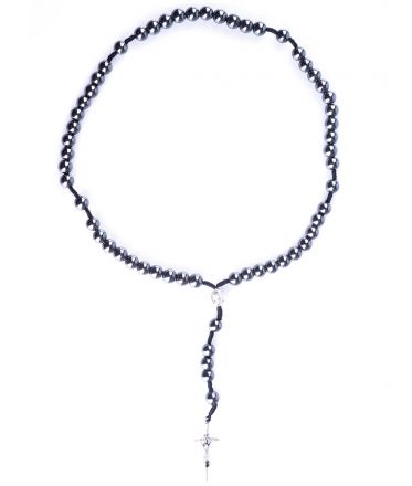 image:Image Růženec hematit, medailka Panny Marie