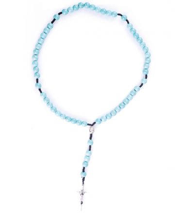 image:Image Růženec howlit tyrkysový, medailka Panna Maria, kříž papežský