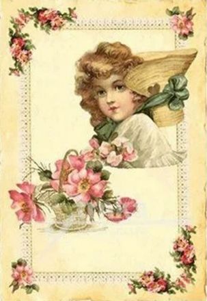 image:Image Růženka a růžičky v klobouku - přání