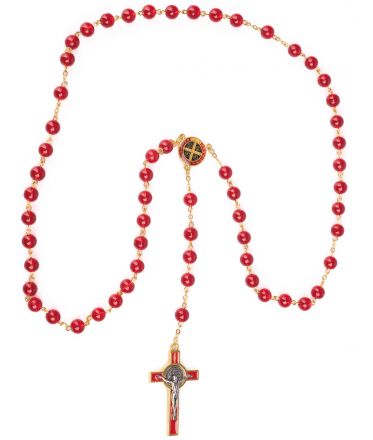 image:Image Růženec skleněné korálky - kříž a medailka sv. Benedikta