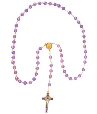 image:Image Růženec skleněné korálky + kříž a medailka sv. Benedikta