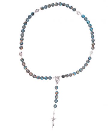 image:Image Růženec howit africký, medailka růže, kříž hematit