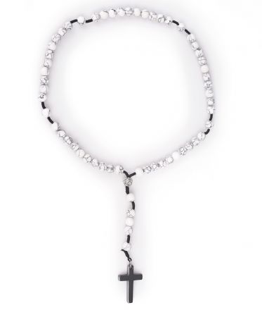 image:Image Růženec howlit, medailka růže, kříž hematit