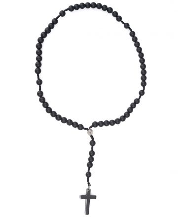 image:Image Růženec onyx, medailka Panny Marie + kříž hematit