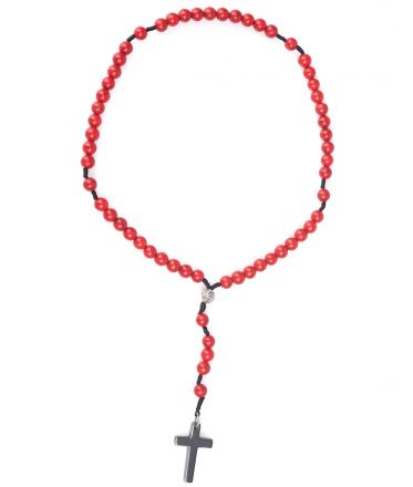 image:Image Růženec korál, medailka růže + křížek hematit