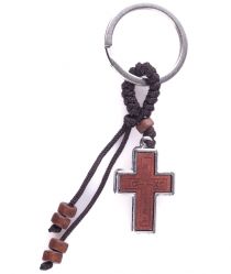 image:Image Přívěšek na klíče křížek dřevěný