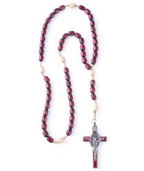 Růženec dřevěný větší s křížem sv. Benedikta bordó image:Image Růženec dřevěný větší s křížem sv. Benedikta bordó