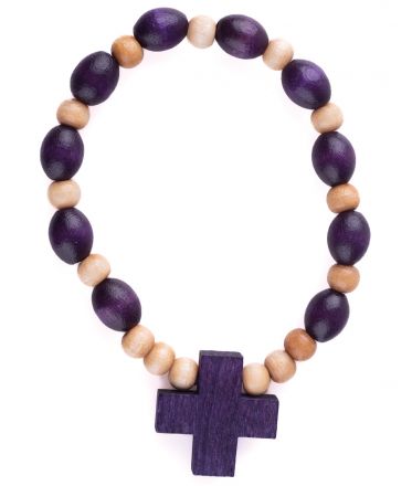 image:Image Náramek desátek dřevěný, fialový