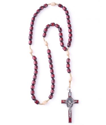 image:Image Růženec dřevěný větší s křížem sv. Benedikta bordó