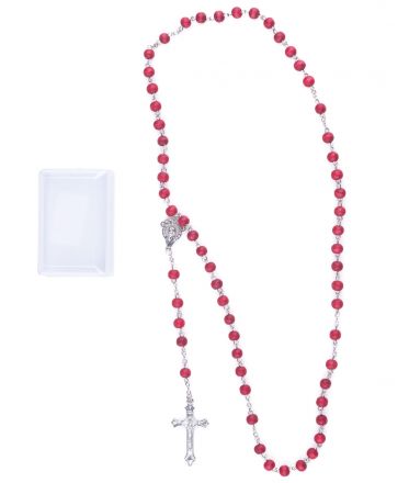 image:Image Růženec v krabičce, vůně růže, křížek 4 cm