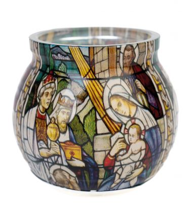 image:Image Svíčka ve skle vonná - Vánoční vitráž