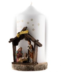 Svíce vánoční s betlémem, dioda, 19 cm image:Image Svíce vánoční s betlémem, dioda, 19 cm