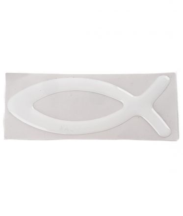 image:Image Samolepka rybička prostorová bílá 11 x 3,5 cm