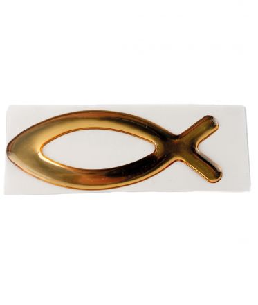 image:Image Samolepka rybička prostorová, zlatá barva 11 x 3,5 cm