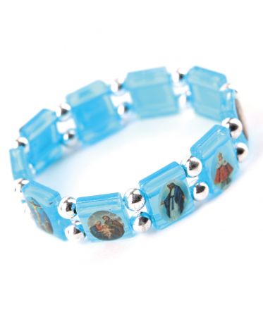 image:Image Náramek se svatými, plast, modrý