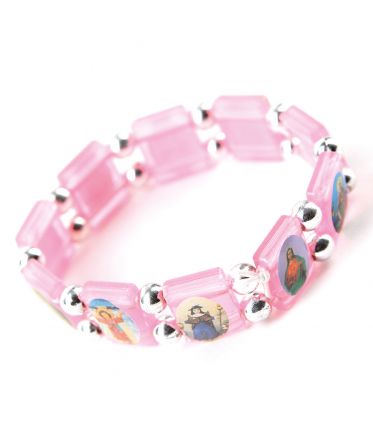 image:Image Náramek se svatými, plast, růžový