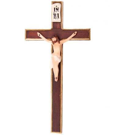 image:Image Kříž dřevěný s korpusem, 40 cm keramika