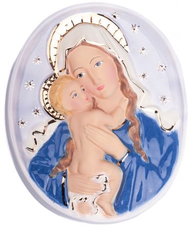 image:Image Madona s dítětem, 19,2 cm keramika, ovál