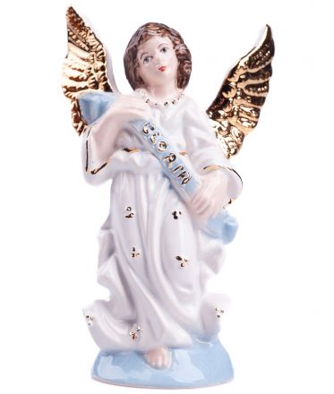 image:Image Anděl Gloria, 12 cm keramika, modrý nápis