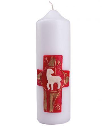 image:Image Svíce velikonoční - Beránek na kříži 19 cm