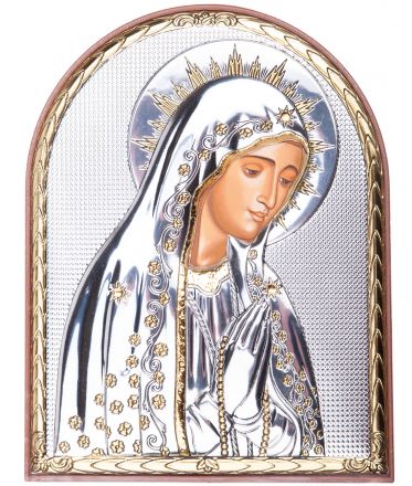 image:Image Ikona Panna Marie Karmelská, stříbro, ovál 15,5 x 12 cm