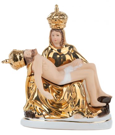 image:Image Panna Maria Sedmibolestná (Pieta), zlatá glazura, 14 cm keramika