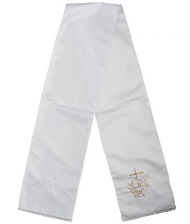 image:Image Křestní rouška pro dospělé - holubice a myrta