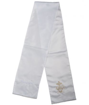 image:Image Křestní rouška pro dospělé - holubice, džbán, hvězda