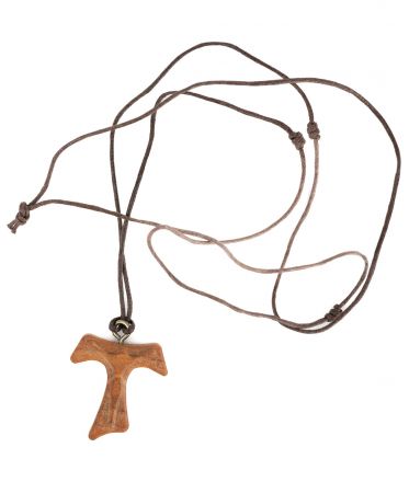 image:Image Křížek TAU z olivového dřeva se šňůrkou, tmavý