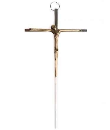 image:Image Kříž na zeď moderní, nikl, 15,5 cm