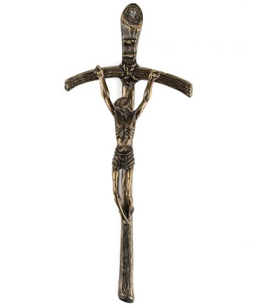 image:Image Kříž papežský na zeď, mosaz, 22 cm