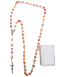 image:Image Růženec achát matně oranžový v krabičce