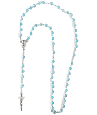 image:Image Růženec světle modrý průhledný korálek