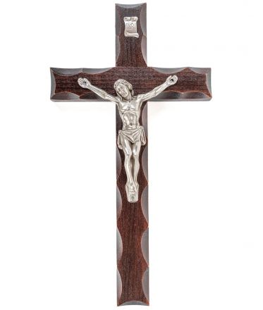 image:Image Kříž na zeď - tmavý wenge, vyřezávaný 28 cm