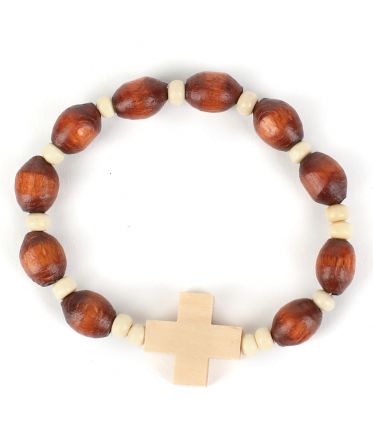 image:Image Náramek desátek dřevěný, hnědý světlý a tmavý