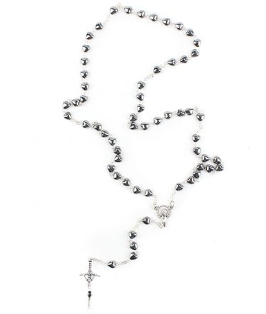 image:Image Růženec - hematit s perlami srdce